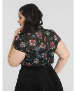 Hell Bunny Poseidon 60's Blouse Black 13 Hell Bunny Poseidon 60's Blouse Black