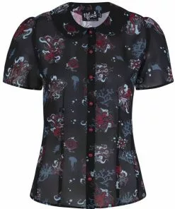 Hell Bunny Poseidon 60's Blouse Black