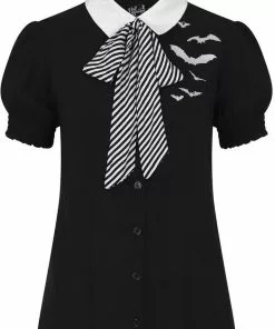 Hell Bunny Trixie Bats Blouse Black