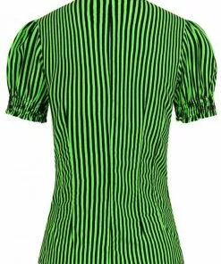 Hell Bunny Humbug 40's Blouse Black Green 14 Hell Bunny Humbug 40's Blouse Black Green
