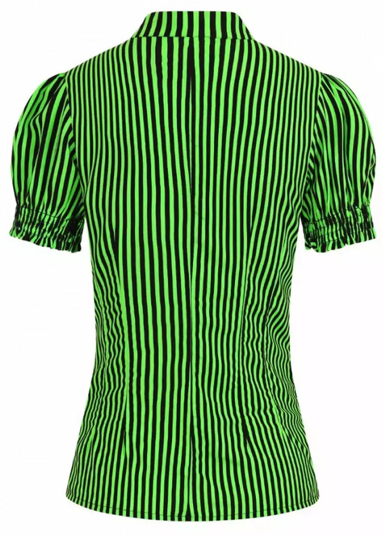 Hell Bunny Humbug 40's Blouse Black Green 8 Hell Bunny Humbug 40's Blouse Black Green