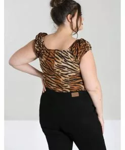 Hell Bunny Tora Tiger 50's Top Brown New In 17 Hell Bunny Tora Tiger 50's Top Brown New In