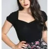 Hell Bunny Mia 50's Top In Black New In 2 Hell Bunny Mia 50's Top In Black New In