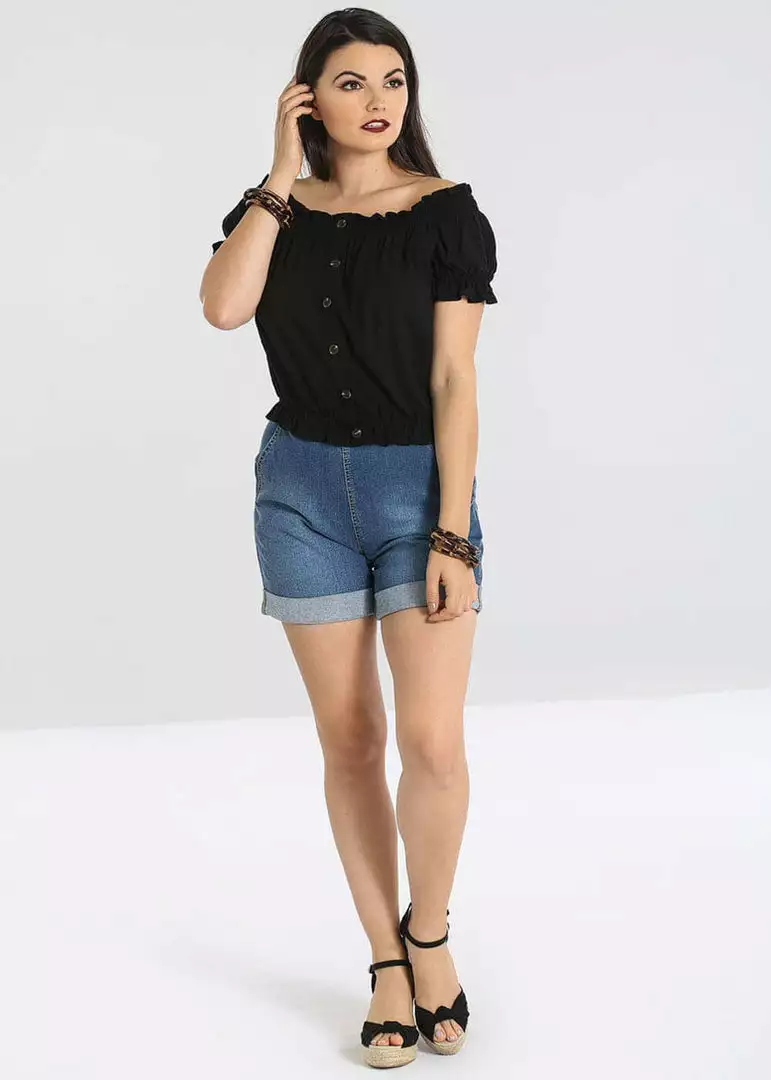 Hell Bunny Soledad 70's Gypsy Top Black New In 4 Hell Bunny Soledad 70's Gypsy Top Black New In