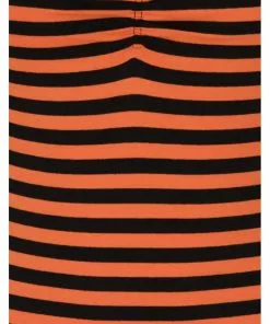 New In Hell Bunny Warlock Striped 60's Top Black Orange 12 New In Hell Bunny Warlock Striped 60's Top Black Orange