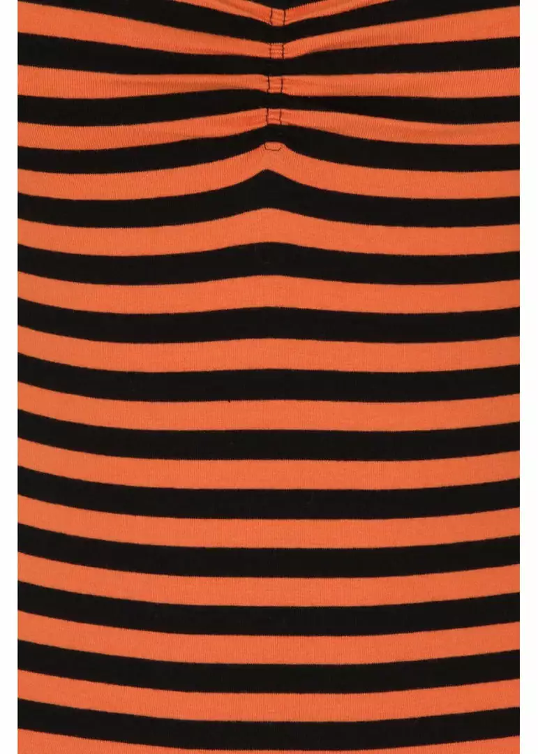 New In Hell Bunny Warlock Striped 60's Top Black Orange 6 New In Hell Bunny Warlock Striped 60's Top Black Orange