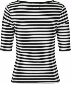 New In Hell Bunny Warlock Striped 60's Top Black White