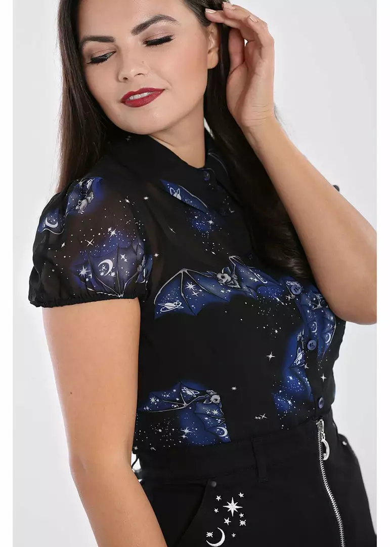 New In Hell Bunny Twilight Bat Blouse Black 3 New In Hell Bunny Twilight Bat Blouse Black