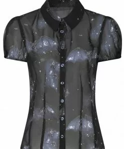 New In Hell Bunny Twilight Bat Blouse Black 11 New In Hell Bunny Twilight Bat Blouse Black