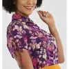 Hell Bunny Berry Crush 40's Blouse Purple New In