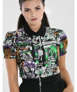 Hell Bunny Be Afraid 50's Halloween Blouse Multi New In 11 Hell Bunny Be Afraid 50's Halloween Blouse Multi New In