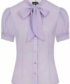 Hell Bunny Frilly Sundae 40's Blouse Lavender New In