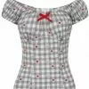 Hell Bunny Hopper Gingham 50's Top Grey New In 1 Hell Bunny Hopper Gingham 50's Top Grey New In