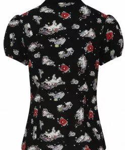 Hell Bunny Star Catcher Unicorn 60's Blouse Black New In 10 Hell Bunny Star Catcher Unicorn 60's Blouse Black New In