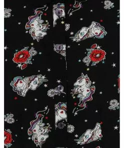 Hell Bunny Star Catcher Unicorn 60's Blouse Black New In 13 Hell Bunny Star Catcher Unicorn 60's Blouse Black New In