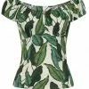 New In Hell Bunny Rainforest 50's Top Ivory 2 New In Hell Bunny Rainforest 50's Top Ivory