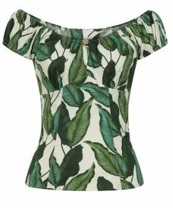 New In Hell Bunny Rainforest 50's Top Ivory