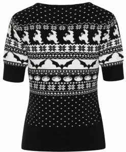 New In Hell Bunny Spook 40's Jumper Black White 12 New In Hell Bunny Spook 40's Jumper Black White