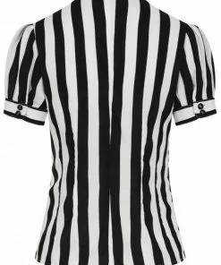 Hell Bunny Juno 40's Blouse Black White New In