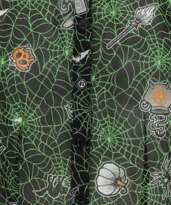 New In Hell Bunny Hex Spiderweb 50's Blouse Black