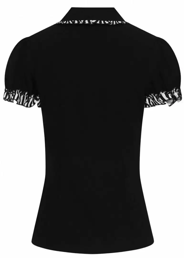 New In Hell Bunny Leslie 40s Blouse Black White 13 New In Hell Bunny Leslie 40s Blouse Black White