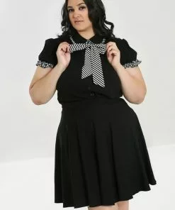 New In Hell Bunny Leslie 40s Blouse Black White 23 New In Hell Bunny Leslie 40s Blouse Black White