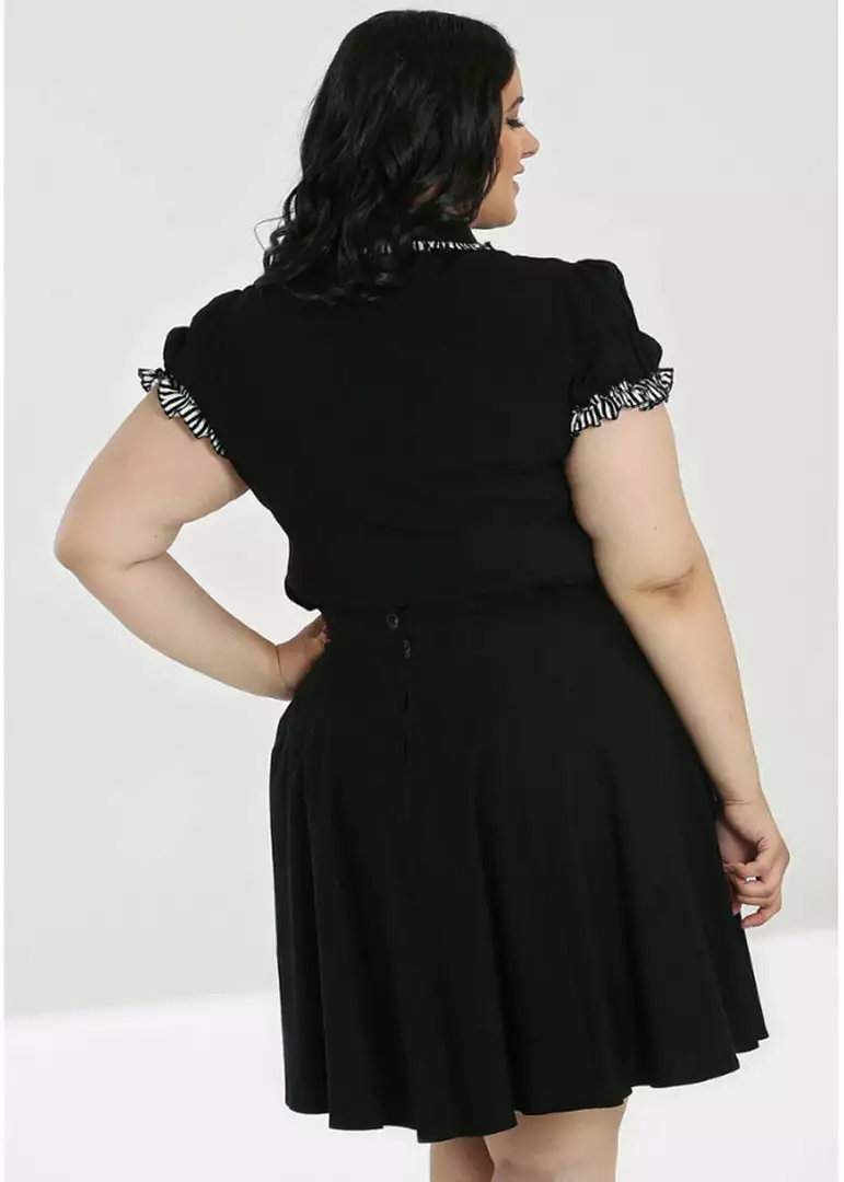 New In Hell Bunny Leslie 40s Blouse Black White 11 New In Hell Bunny Leslie 40s Blouse Black White