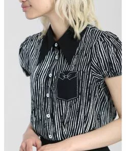 New In Hell Bunny Regan 50's Blouse Black