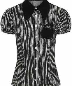 New In Hell Bunny Regan 50's Blouse Black