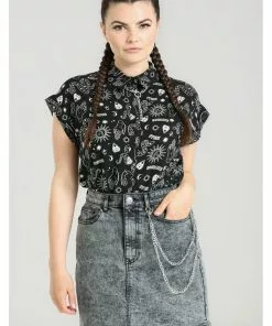 New In Hell Bunny Hello Goodbye Ouija Shirt Black