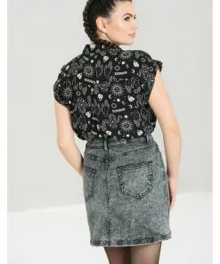 New In Hell Bunny Hello Goodbye Ouija Shirt Black