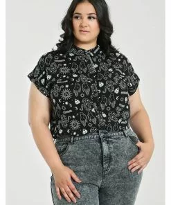 New In Hell Bunny Hello Goodbye Ouija Shirt Black