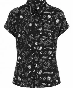 New In Hell Bunny Hello Goodbye Ouija Shirt Black