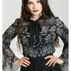 Hell Bunny Lost Whispers 40's Blouse Black