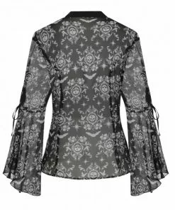 Hell Bunny Lost Whispers 40's Blouse Black