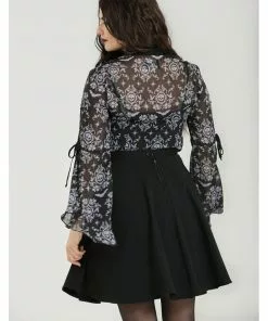 Hell Bunny Lost Whispers 40's Blouse Black