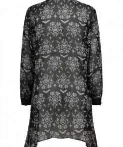 New In Hell Bunny Lost Whispers 70's Tunic Blouse Black