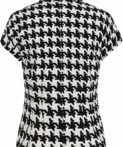 New In Hell Bunny Blake Houndstooth 60's Blouse Black White 15 New In Hell Bunny Blake Houndstooth 60's Blouse Black White