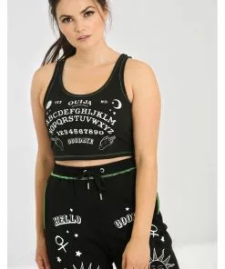 Hell Bunny Ouija Crop Top Black New In