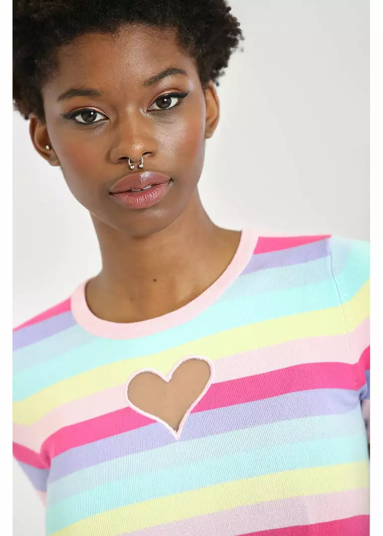 Hell Bunny Love Heart 50's Top Multicolour 4 Hell Bunny Love Heart 50's Top Multicolour