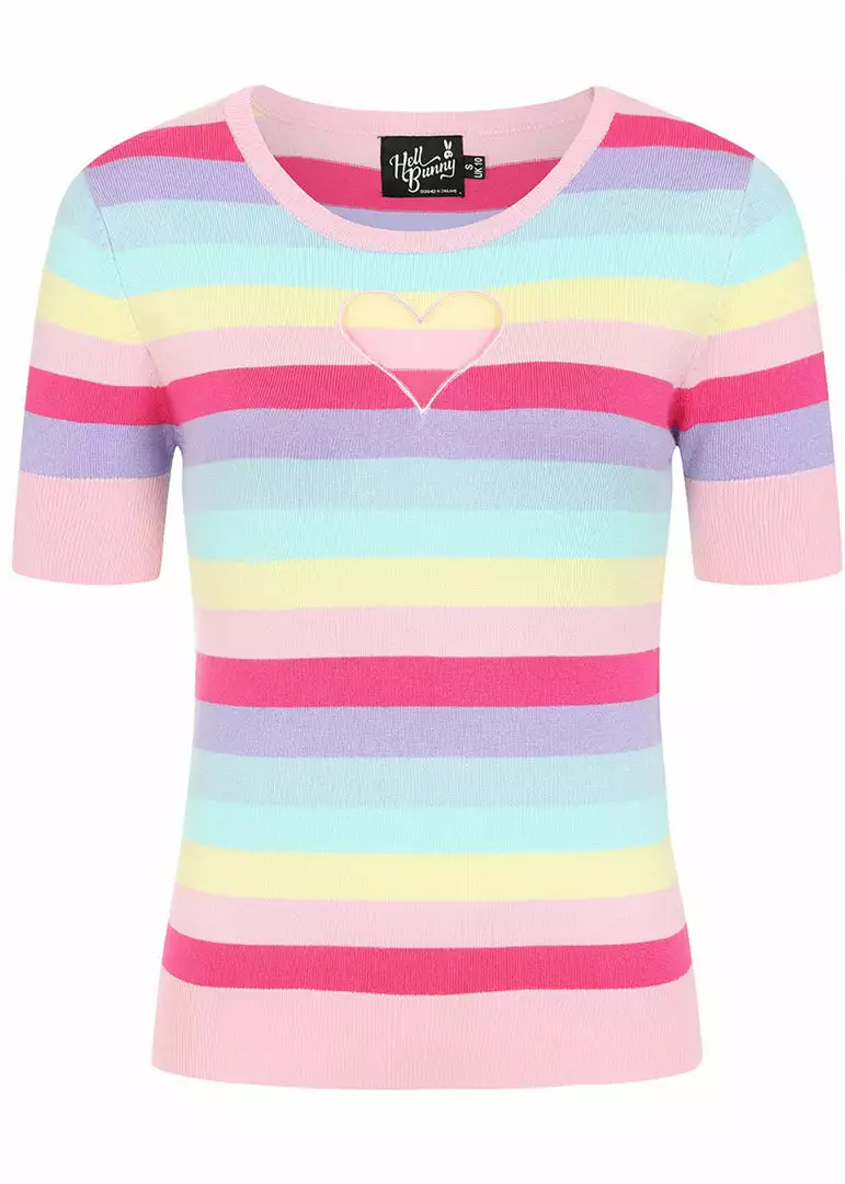 Hell Bunny Love Heart 50's Top Multicolour 3 Hell Bunny Love Heart 50's Top Multicolour