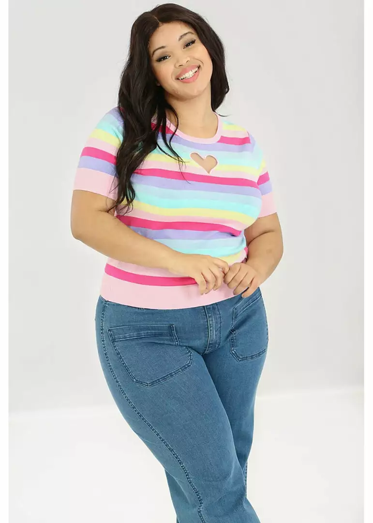 Hell Bunny Love Heart 50's Top Multicolour 9 Hell Bunny Love Heart 50's Top Multicolour