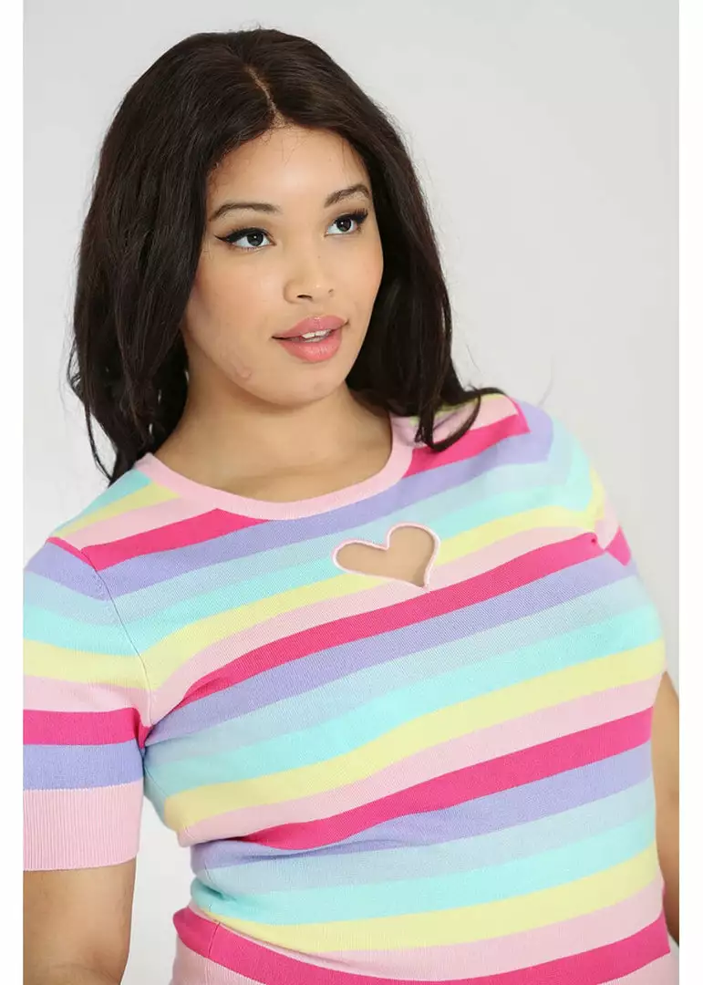 Hell Bunny Love Heart 50's Top Multicolour 5 Hell Bunny Love Heart 50's Top Multicolour