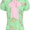 New In Hell Bunny Adelina 40's Blouse In Mint 2 New In Hell Bunny Adelina 40's Blouse In Mint