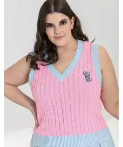 Hell Bunny Love Nope Vest 60's Top Pink