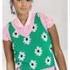 Hell Bunny Kitsch Daisy 60's Vest Top Green