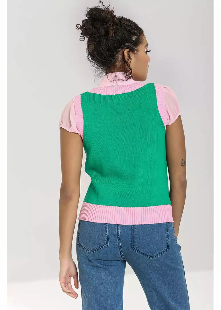 Hell Bunny Kitsch Daisy 60's Vest Top Green 4 Hell Bunny Kitsch Daisy 60's Vest Top Green