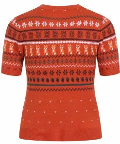 Hell Bunny Vixey 60's Jumper Brown 18 Hell Bunny Vixey 60's Jumper Brown