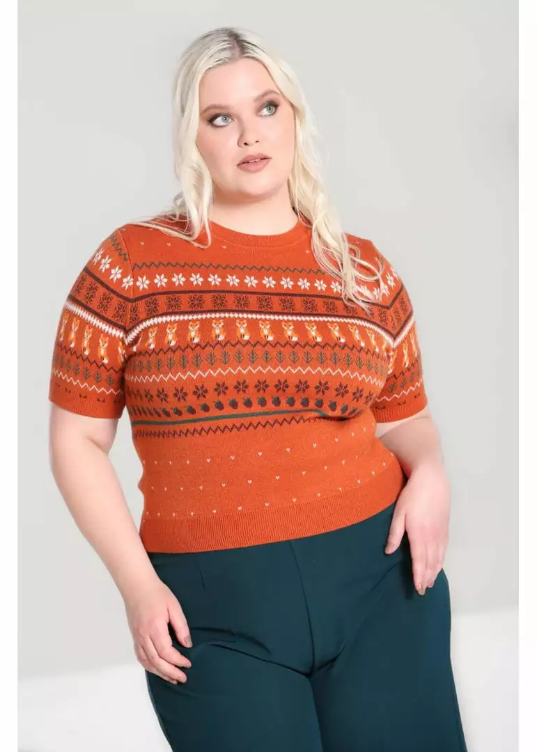 Hell Bunny Vixey 60's Jumper Brown 6 Hell Bunny Vixey 60's Jumper Brown