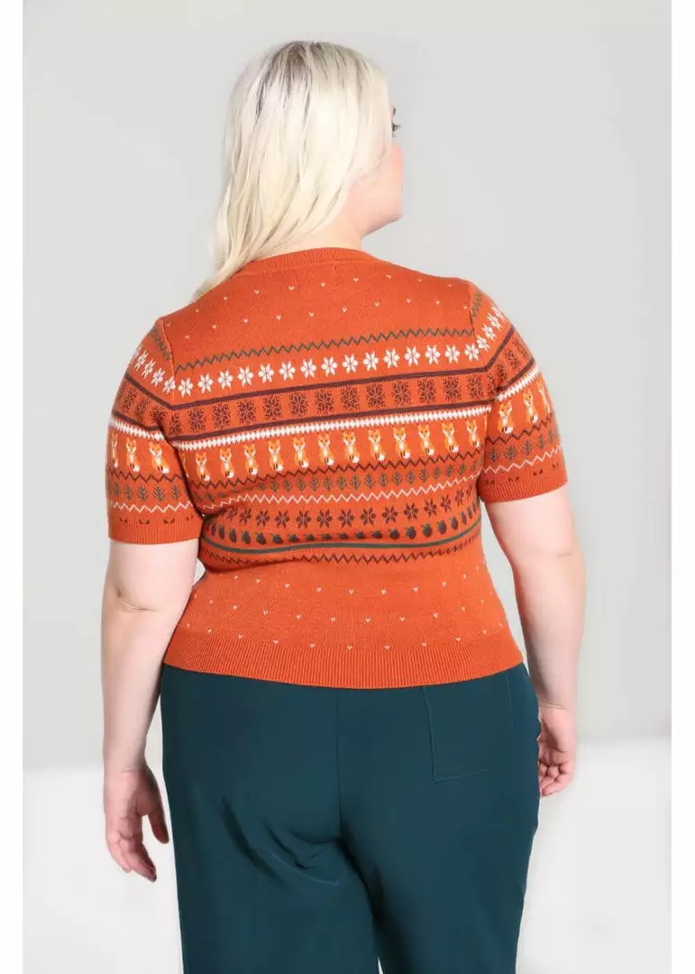 Hell Bunny Vixey 60's Jumper Brown 9 Hell Bunny Vixey 60's Jumper Brown